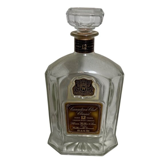 Canadian Club Classic 12-Year-Old Whiskey Decanter Empty Glass Bottle 750ml - Picture 1 of 7